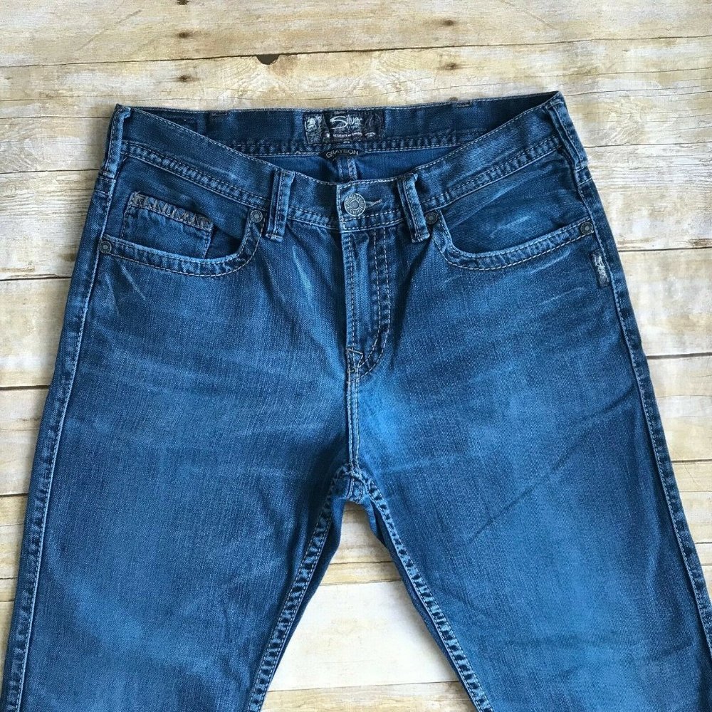 Silver Grayson Straight Jeans 34 x 31 Buckle